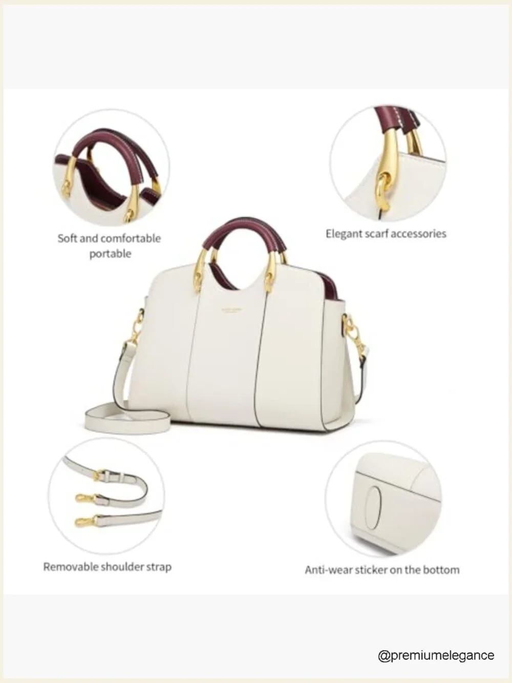Genuine Leather Satchel Bag - Top Handle & Crossbody Tote